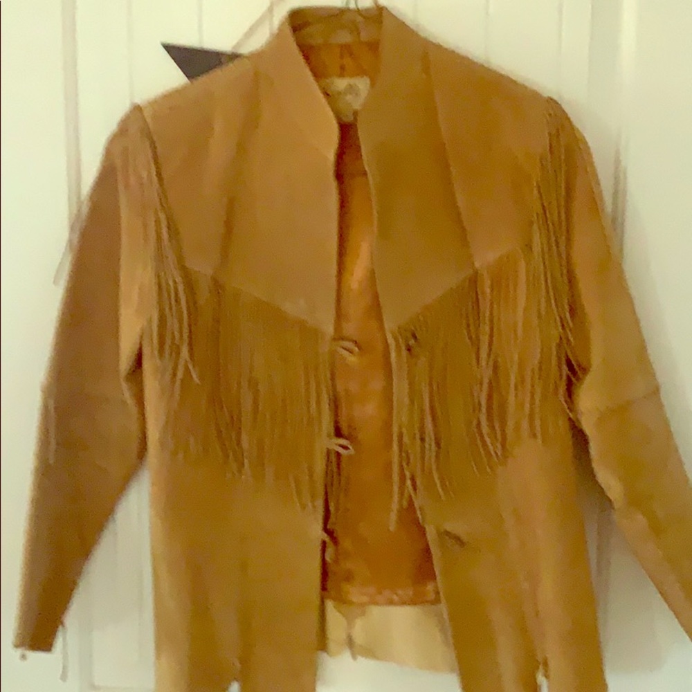 Fringed suede leather jacket